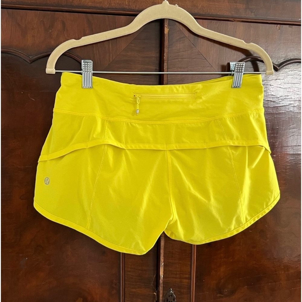 Lululemon speed up shorts 2.5 inch inseam perfect condition bright yellow color